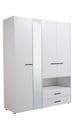 Limone White Four-Door Wardrobe: Elegant Storage Solution with Integrated Mirror - UK Luxury Furniture