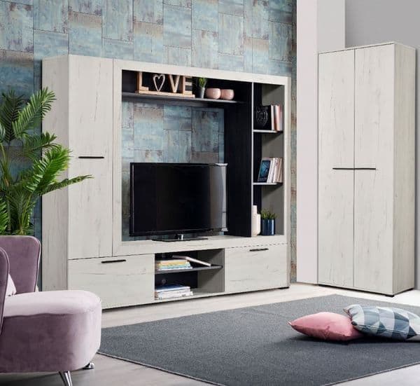 Elegant Lucerne Oak Entertainment Unit for TVs up to 42" with Ample Storage