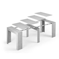 Luiz Concrete Grey Effect Large Extending Dining Table - Versatile, Modern, Durable - UK Luxury Furniture