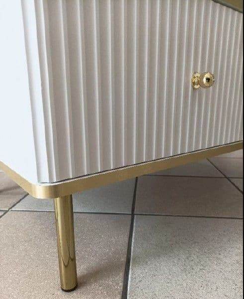 Maison Elegant White & Gold 3-Door Sideboard for Luxurious Living Spaces - UK Luxury Furniture