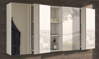 Mancini 600mm White Mirrored 2-Door Wall Mounted Bathroom Cabinet Storage Solution - UK Luxury Furniture