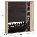 Marcos Oak Effect and Oxido Dark Brown Shoe Cabinet with 4 Doors - UK Luxury Furniture