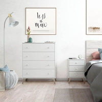 Martinelli Arctic White Four-Drawer Chest: Modern Bedroom Storage Solution - UK Luxury Furniture