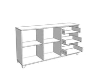 Merlot White Gloss and Warm Oak Effect Sideboard with Soft-Close Doors - UK Luxury Furniture