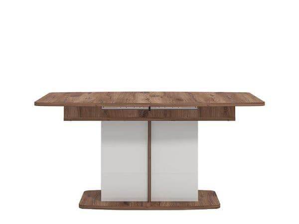 Merlot White Gloss and Warm Oak Extending Dining Table - Modern, Versatile, Durable - UK Luxury Furniture