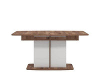 Merlot White Gloss and Warm Oak Extending Dining Table - Modern, Versatile, Durable - UK Luxury Furniture