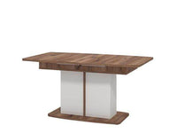 Merlot White Gloss and Warm Oak Extending Dining Table - Modern, Versatile, Durable - UK Luxury Furniture