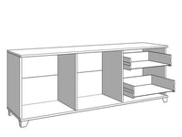 Merlot White Gloss and Warm Oak TV Unit Cabinet - 3443 Elegant Modern Design with Practical Storage - UK Luxury Furniture