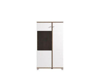 Elegant Merlot White Gloss Oak Effect Low Display Cabinet for Modern Interiors - UK Luxury Furniture