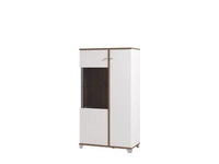 Elegant Merlot White Gloss Oak Effect Low Display Cabinet for Modern Interiors - UK Luxury Furniture