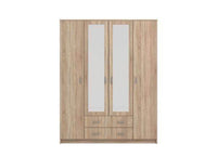 Premium Miami Sonoma Oak Effect 4-Door 2-Drawer Wardrobe by Amos Mann Furniture - UK Luxury Furniture