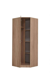 Miami Sonoma Oak Effect Corner Wardrobe: Elegant Bedroom Storage Solution - UK Luxury Furniture