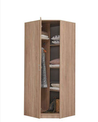 Miami Sonoma Oak Effect Corner Wardrobe: Elegant Bedroom Storage Solution - UK Luxury Furniture