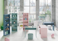 Mila Aqua Green Tall Bookcase: Elegant 5-Shelf Storage for Modern Living Spaces - UK Luxury Furniture