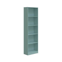 Mila Aqua Green Tall Bookcase: Elegant 5-Shelf Storage for Modern Living Spaces - UK Luxury Furniture