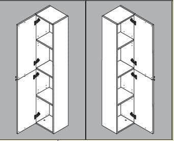 Milano Tall Narrow White Gloss Bathroom Storage Cupboard with Reversible Doors - UK Luxury Furniture