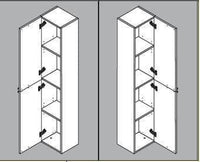 Milano Tall Narrow White Gloss Bathroom Storage Cupboard with Reversible Doors - UK Luxury Furniture