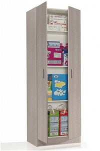 Multi-Purpose Oak Effect Wide Storage Cupboard with Adjustable Shelves - UK Luxury Furniture
