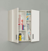 Versatile White Wall-Mounted Storage Cupboard with Double Doors for Organised Homes - UK Luxury Furniture