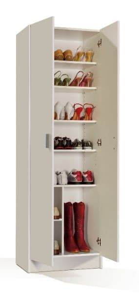 Versatile White Multi-Purpose Storage Cupboard with Eight Internal Compartments - UK Luxury Furniture