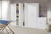 Versatile White Wide 3-Door Storage Cupboard with Adjustable Shelves for Home Organisation - UK Luxury Furniture
