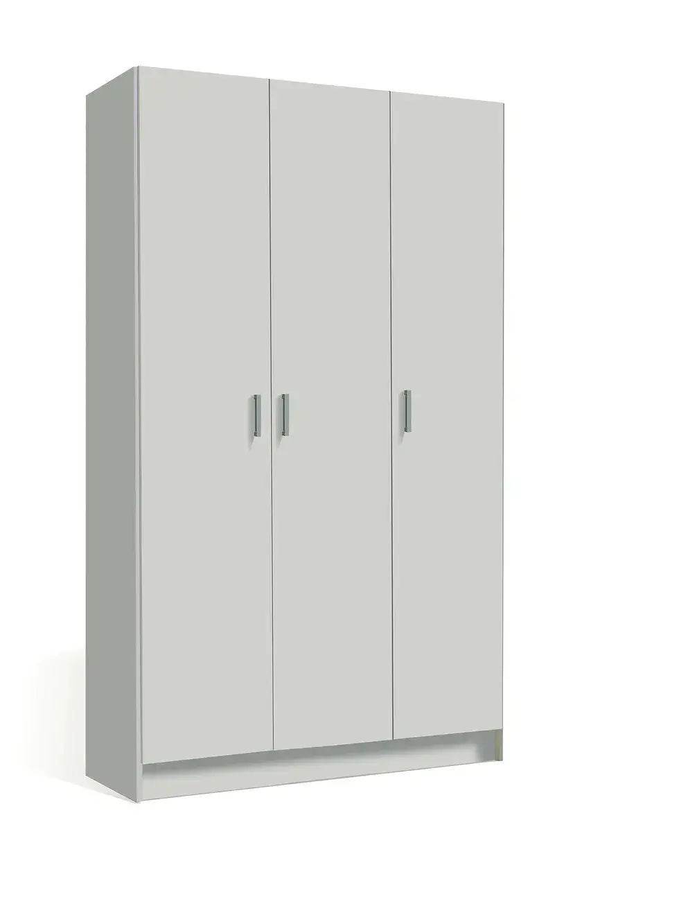 Versatile White Wide 3-Door Storage Cupboard with Adjustable Shelves for Home Organisation - UK Luxury Furniture