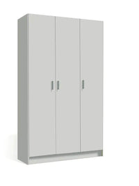 Versatile White Wide 3-Door Storage Cupboard with Adjustable Shelves for Home Organisation - UK Luxury Furniture