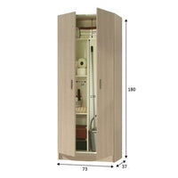 Multi-Tall Oak Effect 2-Door Utility Universal Storage Cupboard - 3292 - UK Luxury Furniture