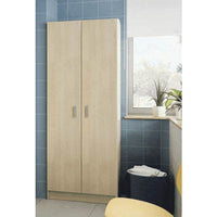 Multi-Tall Oak Effect 2-Door Utility Universal Storage Cupboard - 3292 - UK Luxury Furniture