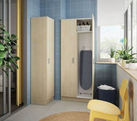 Multi-Tall Oak Effect 2-Door Utility Universal Storage Cupboard - 3292 - UK Luxury Furniture