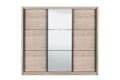 Navara Oak Effect Sliding Door Wardrobe 245cm with Mirrored Door - UK Luxury Furniture