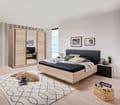 Navara Oak Effect Sliding Door Wardrobe 245cm with Mirrored Door - UK Luxury Furniture