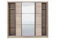 Navara Oak Effect Sliding Door Wardrobe 245cm with Mirrored Door - UK Luxury Furniture
