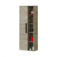 Neves Oak Effect Wall-Mounted Bathroom Vanity Storage Cupboard with Five Compartments - UK Luxury Furniture