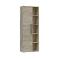 Neves Oak Effect Wall-Mounted Bathroom Vanity Storage Cupboard with Five Compartments - UK Luxury Furniture