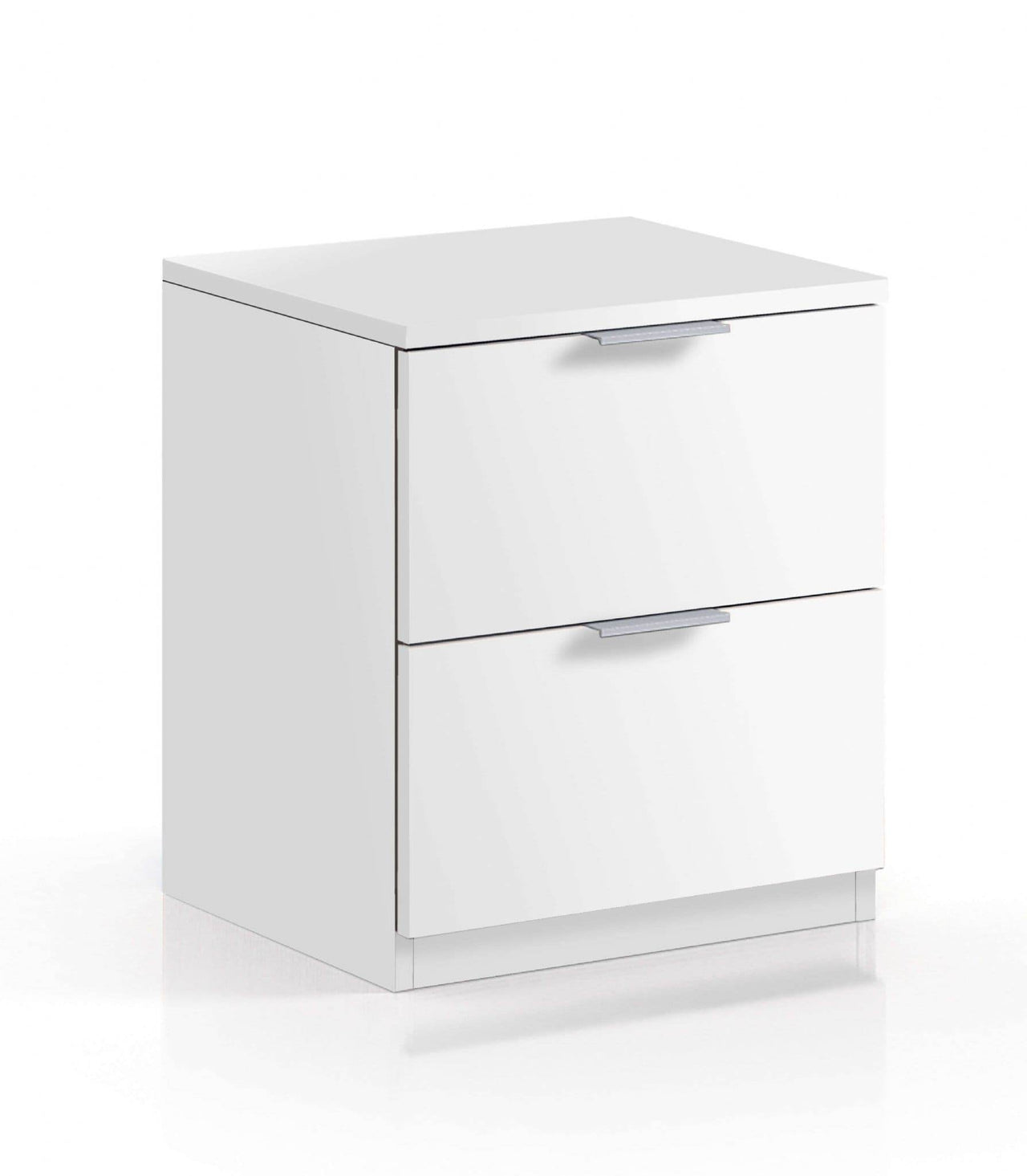 Elegant Nina Arctic White 2-Drawer Compact Bedside Cabinet for Modern Bedrooms - UK Luxury Furniture