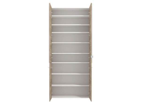 Osaka Oak Effect Mirrored Door 50 Pair Large Shoe Cabinet Cupboard - UK Luxury Furniture