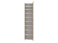 Elegant Osaka Oak Effect Tall Slim Shoe Storage Cabinet with Mirrored Door - UK Luxury Furniture