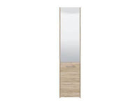 Elegant Osaka Oak Effect Tall Slim Shoe Storage Cabinet with Mirrored Door - UK Luxury Furniture