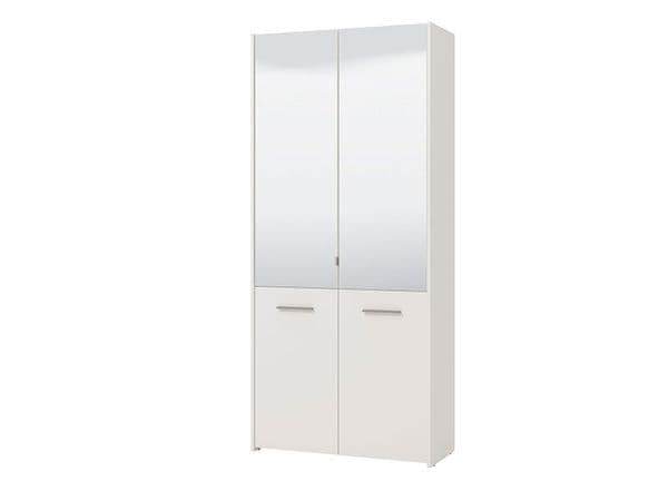 Osaka White Mirrored Large 50-Pair Shoe Cabinet Cupboard with 8 Shelves - UK Luxury Furniture