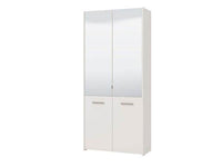 Osaka White Mirrored Large 50-Pair Shoe Cabinet Cupboard with 8 Shelves - UK Luxury Furniture