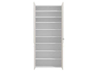 Osaka White Mirrored Large 50-Pair Shoe Cabinet Cupboard with 8 Shelves - UK Luxury Furniture