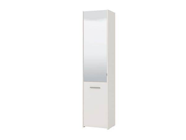 Premium Osaka White Mirrored Slim Shoe Cabinet Cupboard with 8 Internal Shelves - UK Luxury Furniture