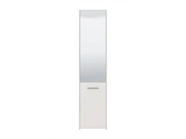 Premium Osaka White Mirrored Slim Shoe Cabinet Cupboard with 8 Internal Shelves - UK Luxury Furniture