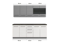 Pedro White Gloss and Grey Kitchen Units - Modern Integrated Culinary Storage Solution - UK Luxury Furniture