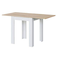 Riccardo White and Light Oak Effect Small Extending Dining Table for Compact Spaces - UK Luxury Furniture