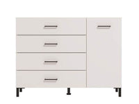 Romero White Elegant Sideboard: 1 Door, 4 Drawers, Modern Storage Unit - UK Luxury Furniture