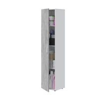 Ruben Narrow Grey & White 1 Door Universal Utility Storage Cupboard - 3245 - UK Luxury Furniture