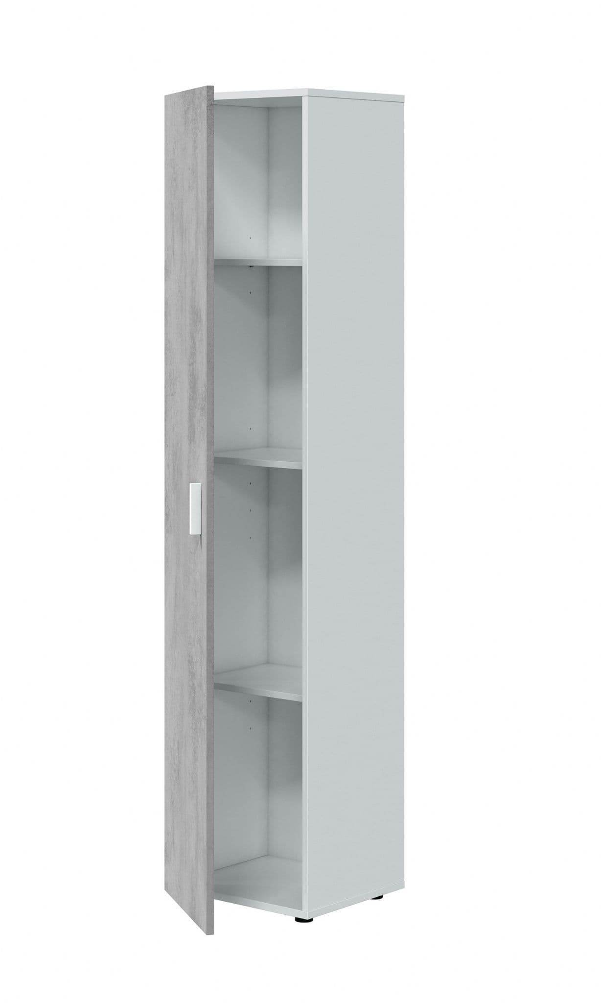 Ruben Narrow Grey & White 1 Door Universal Utility Storage Cupboard - 3245 - UK Luxury Furniture