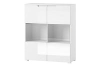 Elegant Santino White Gloss Display Cabinet with Glass Doors and Internal Shelves - UK Luxury Furniture